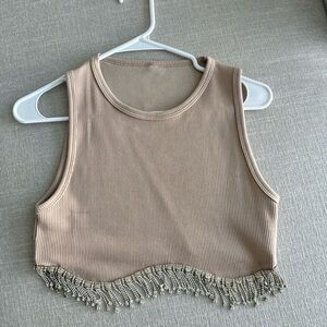 Rhinestone Cropped Tank